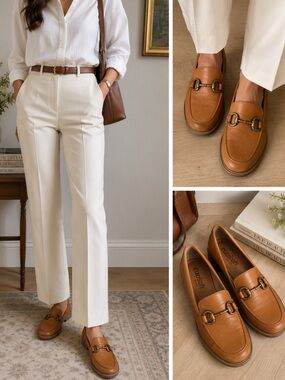 Eurosoft by Sofft Camel Horsebit Loafers Size 8.5 | Quiet Luxury Old Money